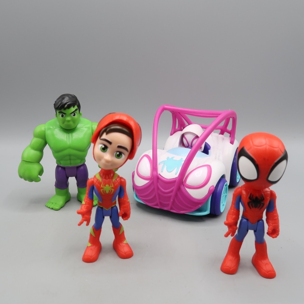 Marvel Spidey & His Amazing Friends 4" Figure Hulk Goblin Ghost‎ Roller Toys Lot